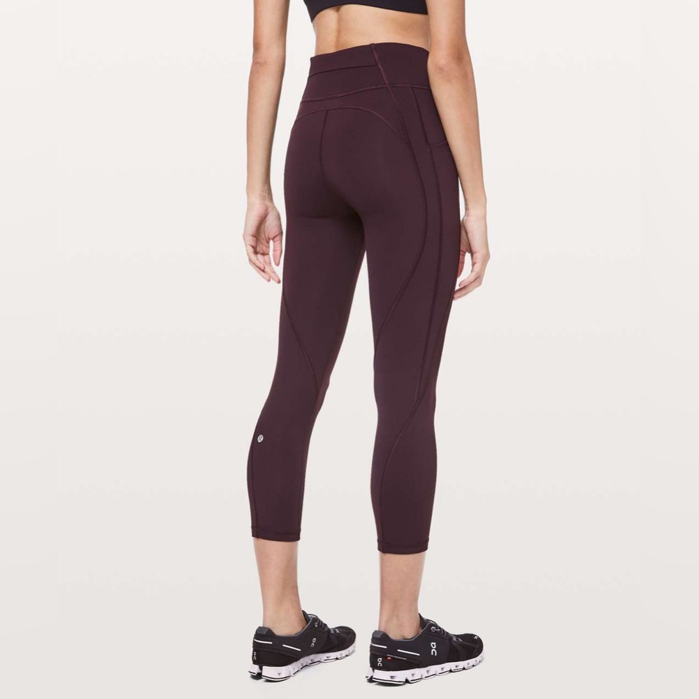 Lululemon Time To Sweat Crop *23" Plum Shadow Size 4